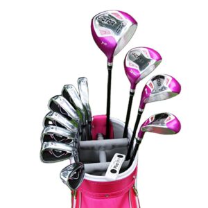 Ladies Beginner & Intermediate Right Hand Complete Golf Set (12 clubs + stand bag)